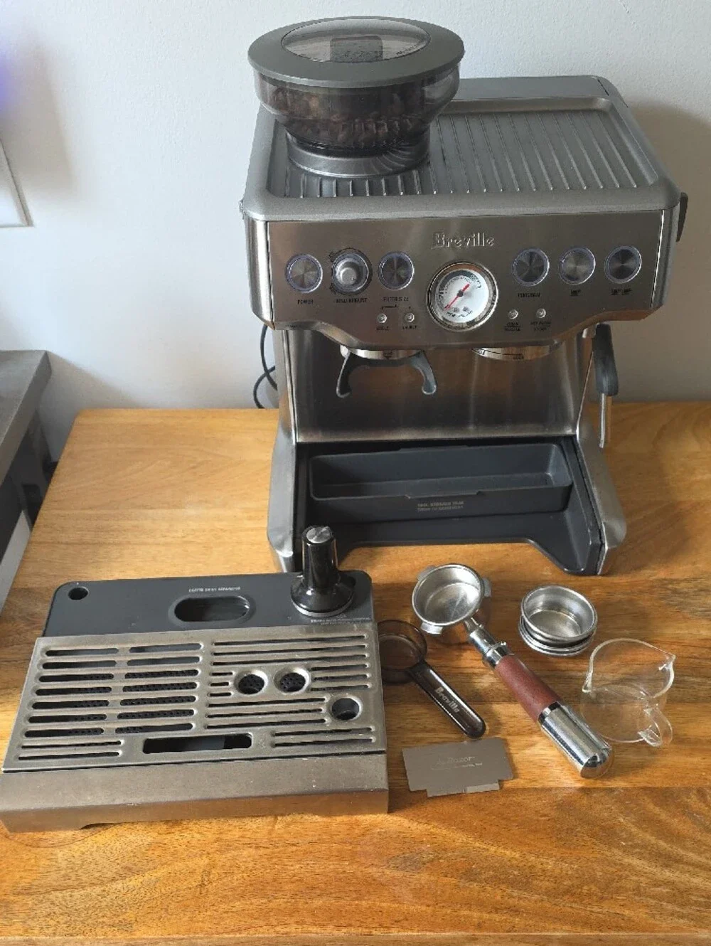 Breville Espresso Machine - Stainless Steel Silver W/accessories